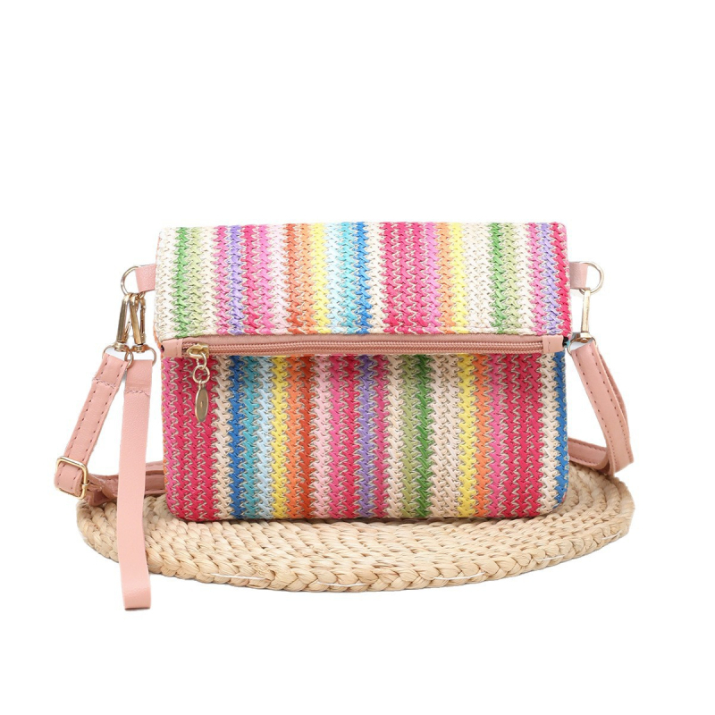 Geantă din material textil cu curea în lanț, stil urban minimalist (formă: orizontală pătrată; închidere: fermoar; buzunar pentru telefon; căptușeală: poliester)