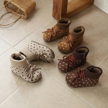 Ghete de exterior pentru fete, stil coreean, iarnă/toamnă, din piele artificială, fermoar lateral, talpă TPR, pentru copii 1–6 ani