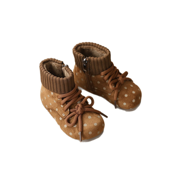 Ghete de exterior pentru fete, stil coreean, iarnă/toamnă, din piele artificială, fermoar lateral, talpă TPR, pentru copii 1–6 ani