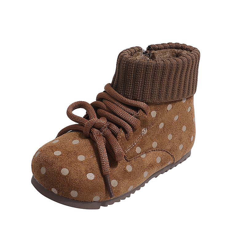 Ghete de exterior pentru fete, stil coreean, iarnă/toamnă, din piele artificială, fermoar lateral, talpă TPR, pentru copii 1–6 ani