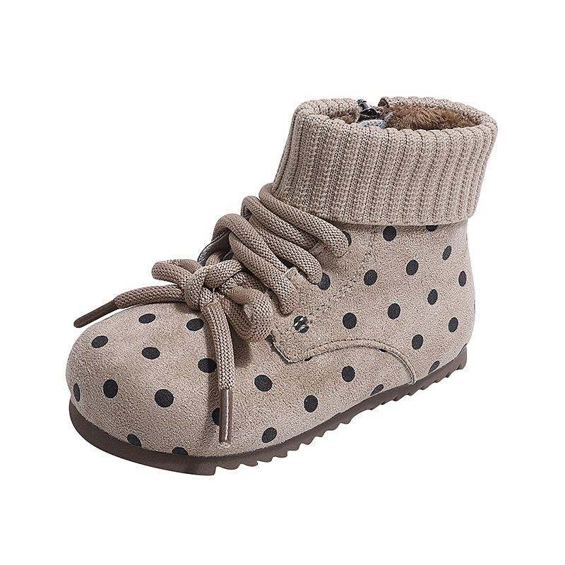 Ghete de exterior pentru fete, stil coreean, iarnă/toamnă, din piele artificială, fermoar lateral, talpă TPR, pentru copii 1–6 ani