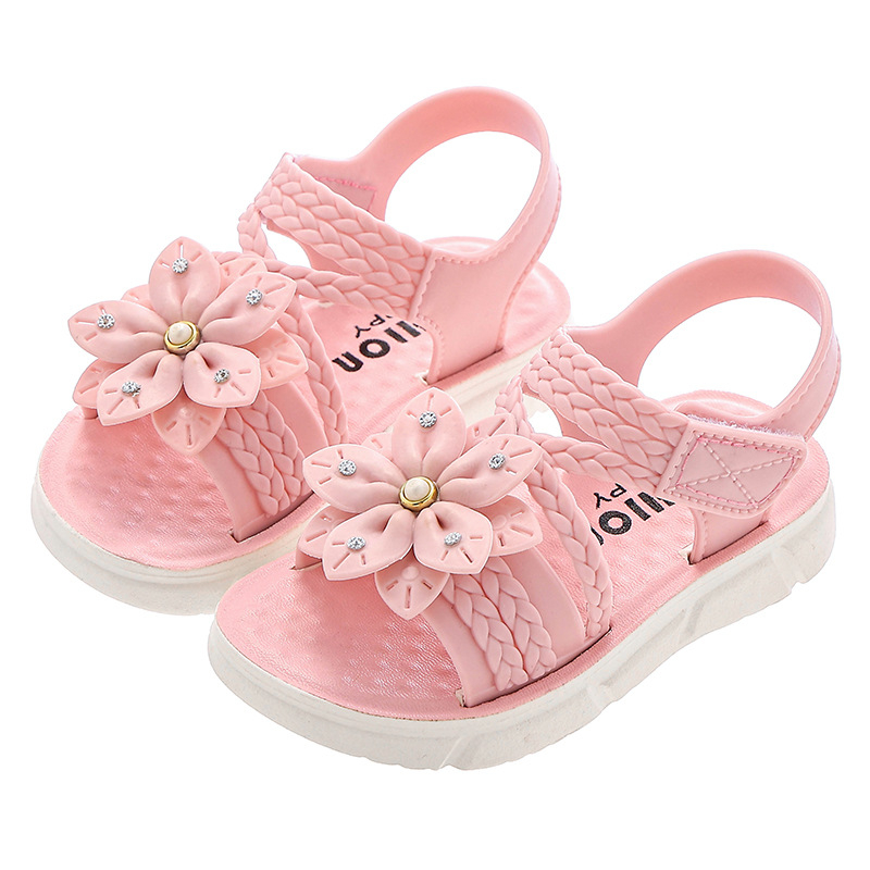 Dječje sandale s jednim remenom za djevojčice, gornji dio PVC, potpat PVC, Velcro kopča, korejski stil, uzrast 1–6 godina