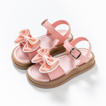 Sandale PVC pentru copii, stil prințesă, cu funda, talpă moale, antiderapant