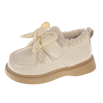 Lányoknak készült szintetikus bőrből készült csizma plüss bélésel, PU talppal, oldalsó cipzárral, csúszásmentes, könnyű, ősz-tél-tavaszi viselethez