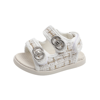 Sandale de plajă unisex, din piele artificială respirabilă, închidere Velcro, talpă din cauciuc, model grilă, pentru copii mici 1–3 ani și copii 7–12 ani