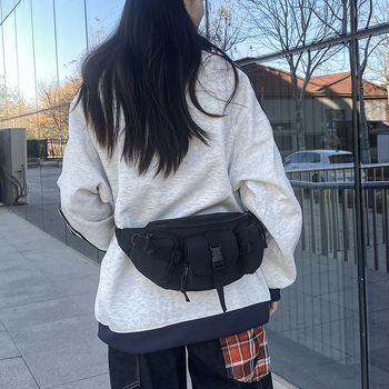 Unisex torba preko tijela od najlona sa zipom, džepom za telefon, poliester podstava, pogodna za slobodno vrijeme putovanja