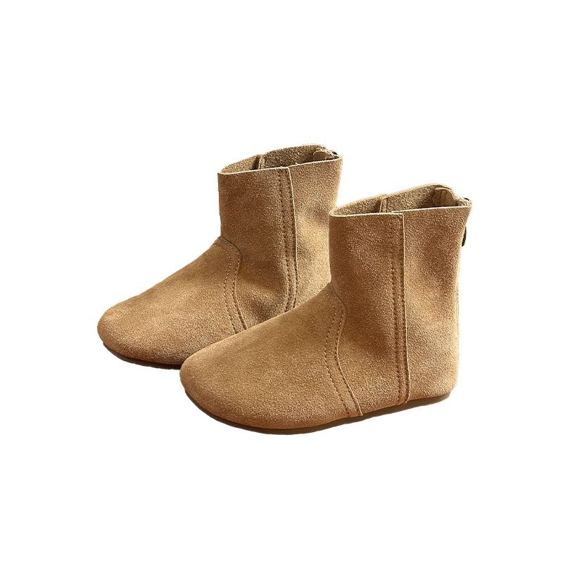 Cipele za djevojčice - Vintage stil, gornji dio od nubuka bivolje kože, gumeni potplat, EVA ulošak, stražnji zip
