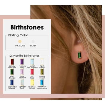 St.delan квадратни цирконови обеци – електроплакирани, геометричен дизайн, ушни игли от неръждаема стомана, възможност за персонализиране