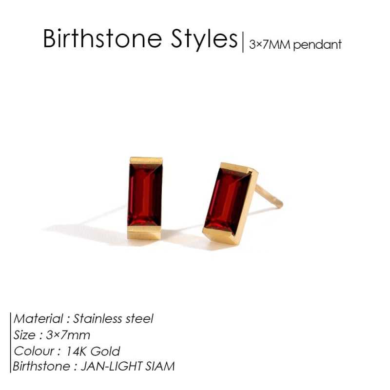 St.delan квадратни цирконови обеци – електроплакирани, геометричен дизайн, ушни игли от неръждаема стомана, възможност за персонализиране