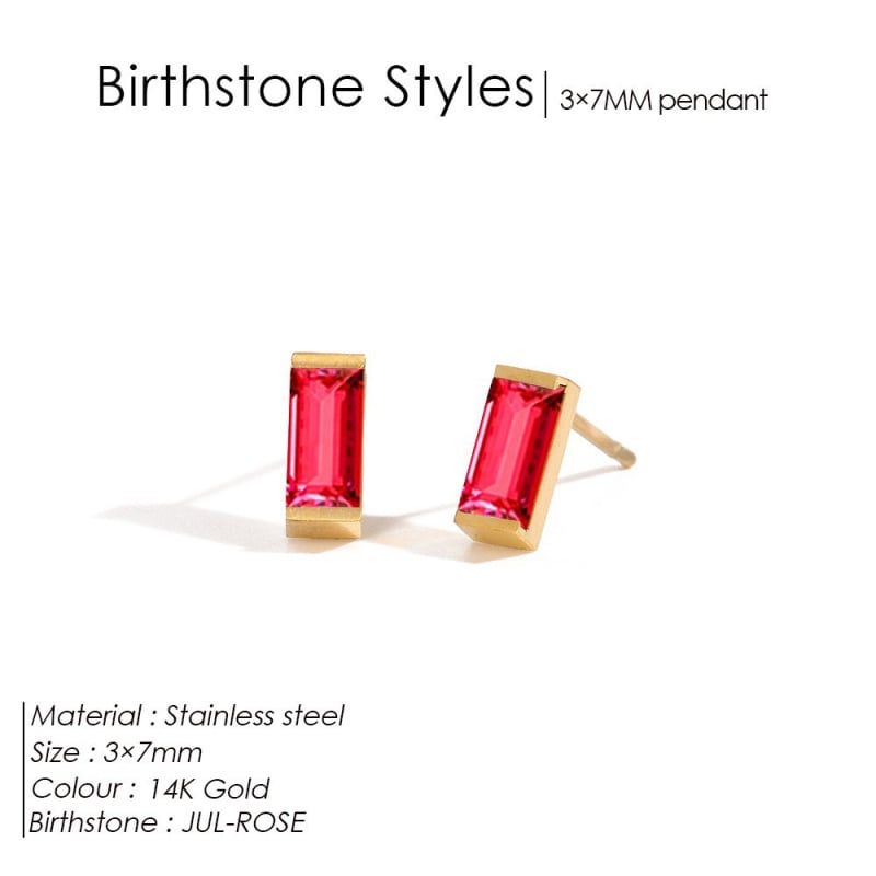 St.delan квадратни цирконови обеци – електроплакирани, геометричен дизайн, ушни игли от неръждаема стомана, възможност за персонализиране