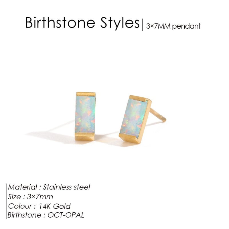 St.delan квадратни цирконови обеци – електроплакирани, геометричен дизайн, ушни игли от неръждаема стомана, възможност за персонализиране