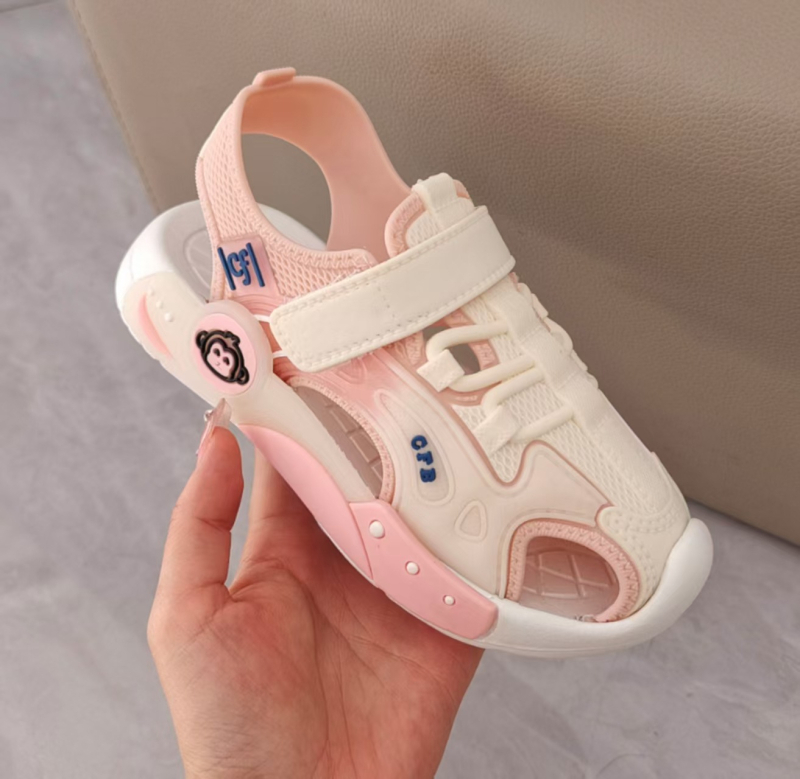 Sportske sandale s zaštitom prsta za djecu, gornji dio i đon PVC, unisex casual plažne sandale, ljeto 2025, uzrast 4–12