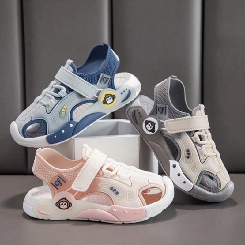 Sportske sandale s zaštitom prsta za djecu, gornji dio i đon PVC, unisex casual plažne sandale, ljeto 2025, uzrast 4–12