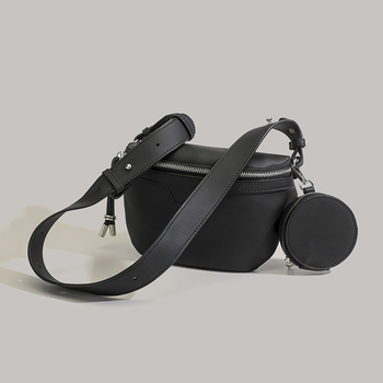 ANNMUU PU crossbody torba u stilu Saddle Bag — oblik jastuka, zatvaranje zatvaračem, džep sa zatvaračem i džep za mobitel