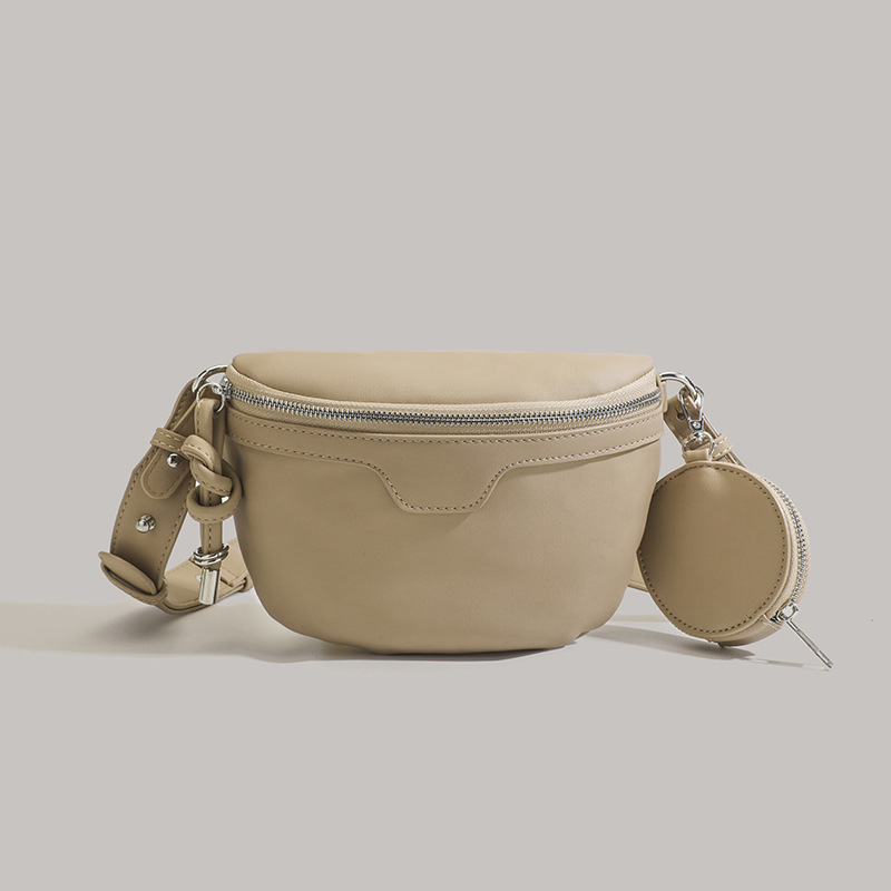 ANNMUU PU crossbody torba u stilu Saddle Bag — oblik jastuka, zatvaranje zatvaračem, džep sa zatvaračem i džep za mobitel