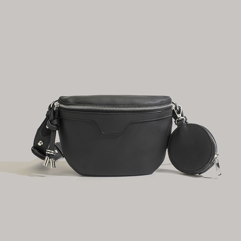 ANNMUU PU crossbody torba u stilu Saddle Bag — oblik jastuka, zatvaranje zatvaračem, džep sa zatvaračem i džep za mobitel