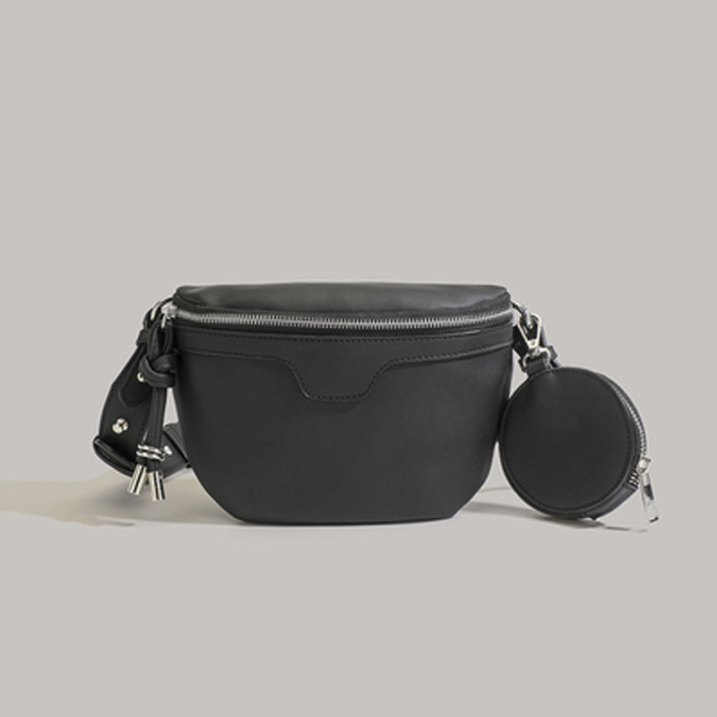 ANNMUU PU crossbody torba u stilu Saddle Bag — oblik jastuka, zatvaranje zatvaračem, džep sa zatvaračem i džep za mobitel