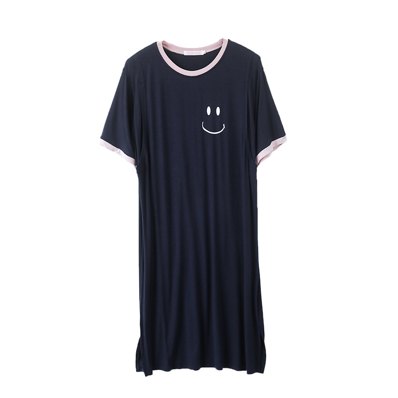 Φόρεμα μίντι με στρογγυλό λαιμό, μανίκια 3/4, φόρεμα για θηλασμό με άνοιγμα, βαμβακερό ύφασμα 95%+, ιαπωνο-κορεατικό casual στυλ