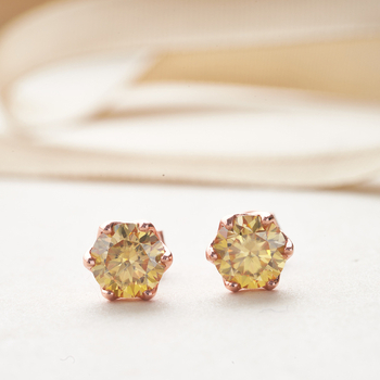 Сребърни обици 925 с Pt950 платиново покритие, U-образен дизайн, имитационен диамант