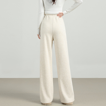 Εγκυμοσύνης παντελόνια σε φαρδιά γραμμή, μείγμα μαλλιού-πολυεστέρα, υποστήριξη κοιλιάς, υψηλή μέση, μακριά για χειμώνα