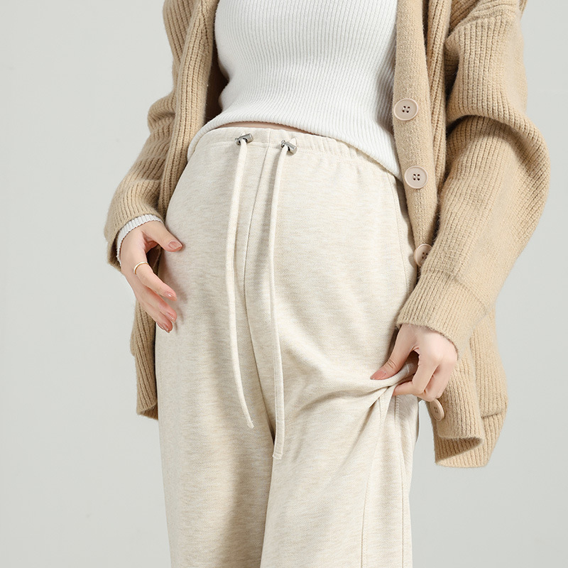 Εγκυμοσύνης παντελόνια σε φαρδιά γραμμή, μείγμα μαλλιού-πολυεστέρα, υποστήριξη κοιλιάς, υψηλή μέση, μακριά για χειμώνα