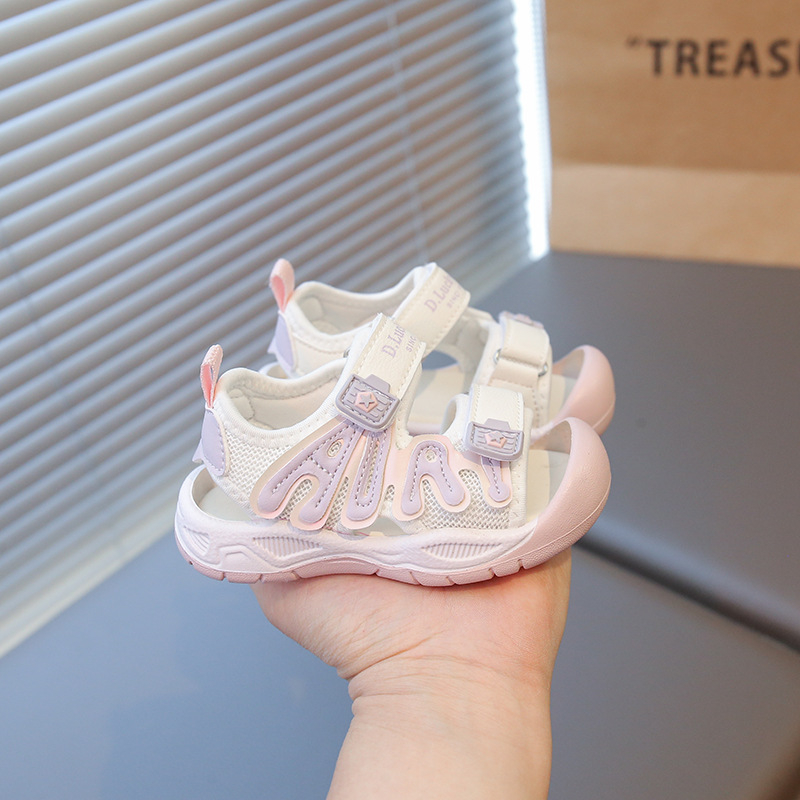 Strandcipő 1-3 éveseknek - műbőr felsőrész, Velcro-zár, gumírozott talp, Uniszex