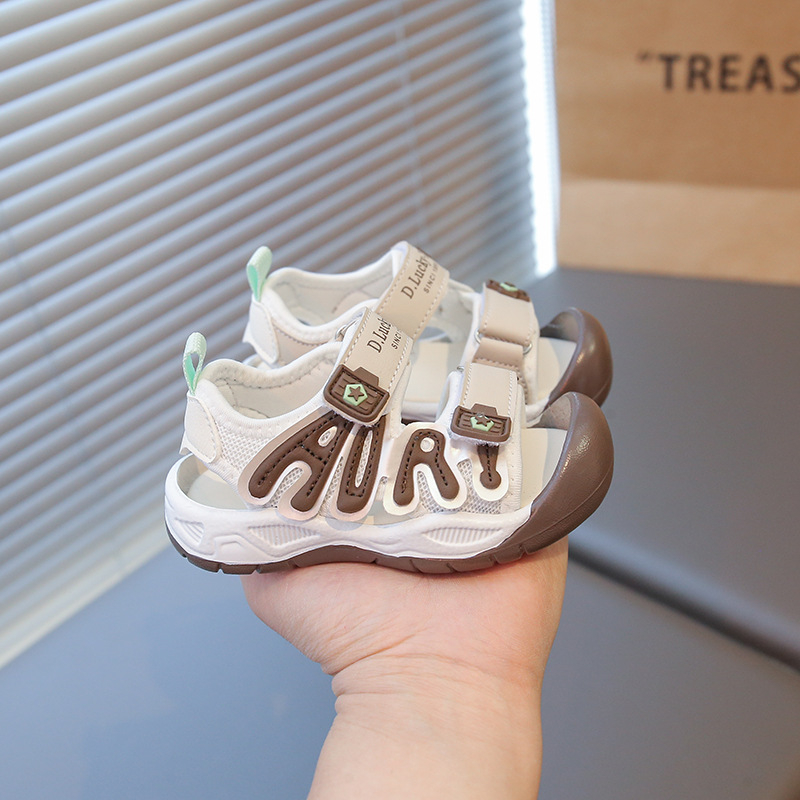 Strandcipő 1-3 éveseknek - műbőr felsőrész, Velcro-zár, gumírozott talp, Uniszex