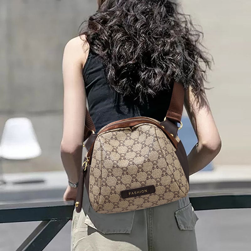 SEAMMER Mali kružni crossbody torba, PVC materijal, zatvarač, poliester podstava, kružni oblik