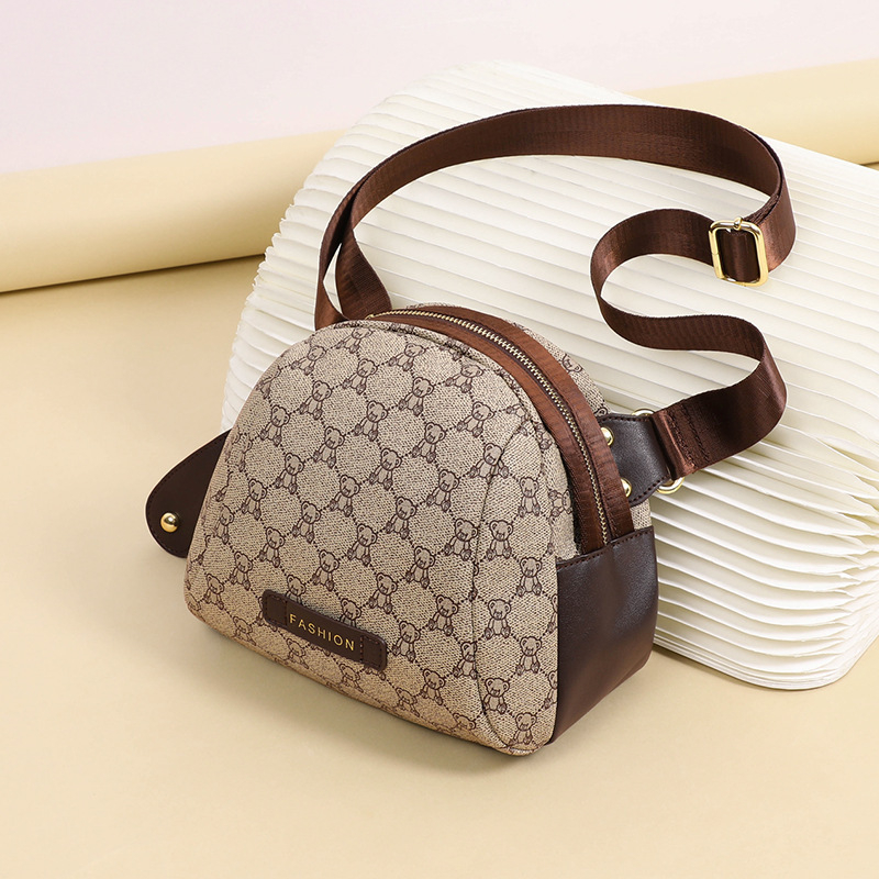 SEAMMER Mali kružni crossbody torba, PVC materijal, zatvarač, poliester podstava, kružni oblik