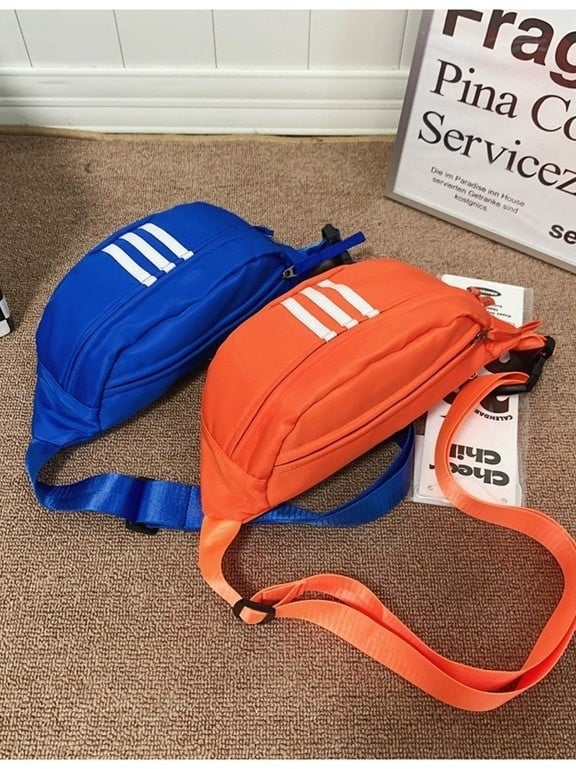 Uniszex sport deréktáska – ultrakönnyű, kopásálló, nagy kapacitású, poliészter, csíkos mintázat