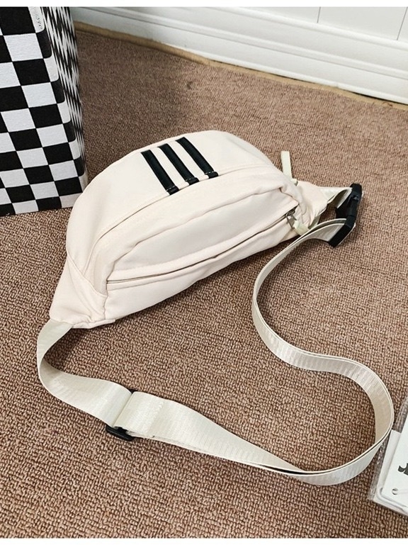 Uniszex sport deréktáska – ultrakönnyű, kopásálló, nagy kapacitású, poliészter, csíkos mintázat