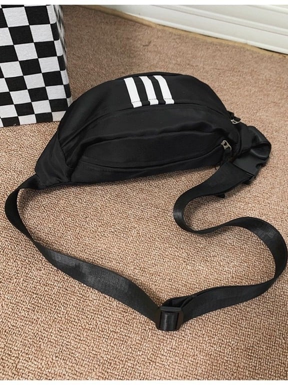 Uniszex sport deréktáska – ultrakönnyű, kopásálló, nagy kapacitású, poliészter, csíkos mintázat