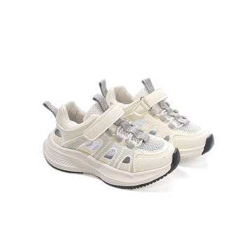 Lányoknak készült strandcipő, műbőr felsőrész, gumi talp, Velcro-zárás, csíkos mintázat, 4–12 éveseknek