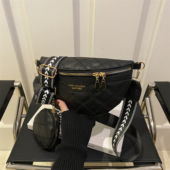 Crossbody torba s dijamantnim uzorkom, PU materijal, vodoravni kvadratni oblik, zatvaranje zipom, podstava od poliestera, jednodijelni remen