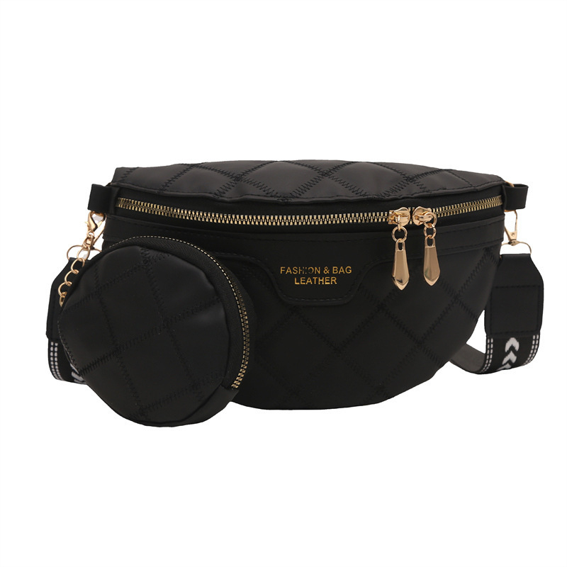 Crossbody torba s dijamantnim uzorkom, PU materijal, vodoravni kvadratni oblik, zatvaranje zipom, podstava od poliestera, jednodijelni remen