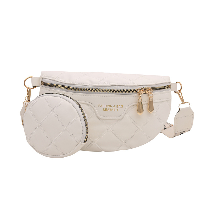 Crossbody torba s dijamantnim uzorkom, PU materijal, vodoravni kvadratni oblik, zatvaranje zipom, podstava od poliestera, jednodijelni remen