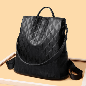Ruksak od PU-a, gradski stil jednostavnost, bucket bag silueta, uspravni kvadratni oblik, zatvarač