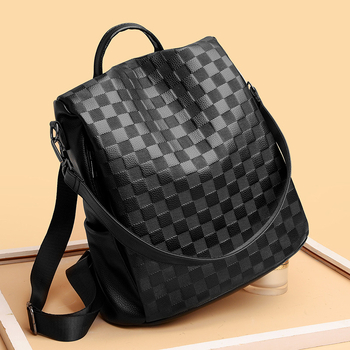 Ruksak od PU-a, gradski stil jednostavnost, bucket bag silueta, uspravni kvadratni oblik, zatvarač