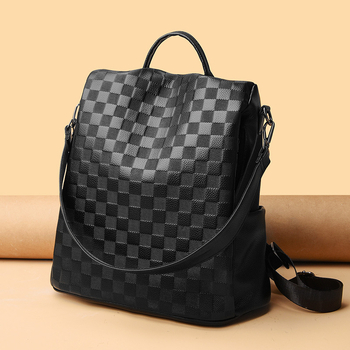 Ruksak od PU-a, gradski stil jednostavnost, bucket bag silueta, uspravni kvadratni oblik, zatvarač