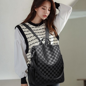Ruksak od PU-a, gradski stil jednostavnost, bucket bag silueta, uspravni kvadratni oblik, zatvarač