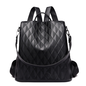 Ruksak od PU-a, gradski stil jednostavnost, bucket bag silueta, uspravni kvadratni oblik, zatvarač