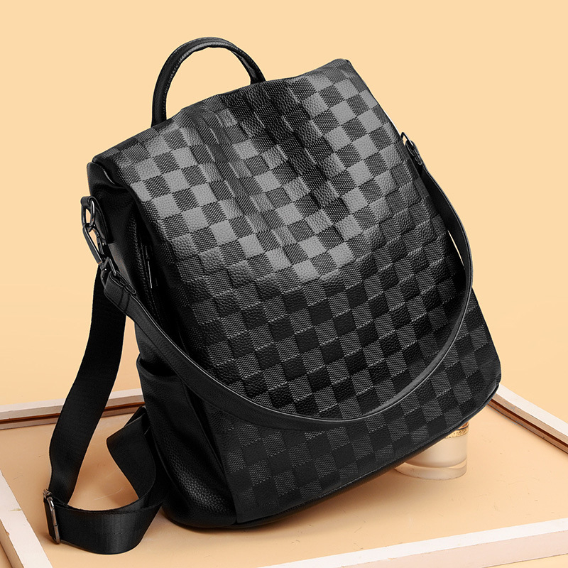 Ruksak od PU-a, gradski stil jednostavnost, bucket bag silueta, uspravni kvadratni oblik, zatvarač