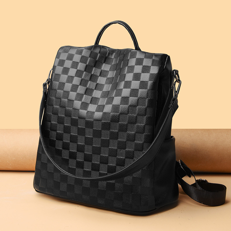 Ruksak od PU-a, gradski stil jednostavnost, bucket bag silueta, uspravni kvadratni oblik, zatvarač