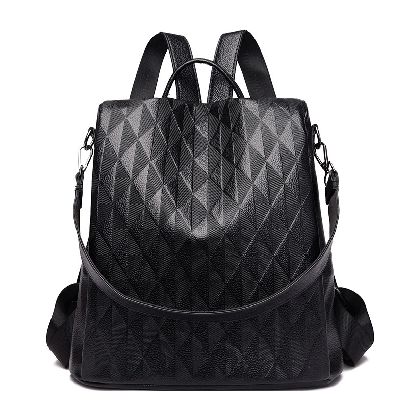 Ruksak od PU-a, gradski stil jednostavnost, bucket bag silueta, uspravni kvadratni oblik, zatvarač