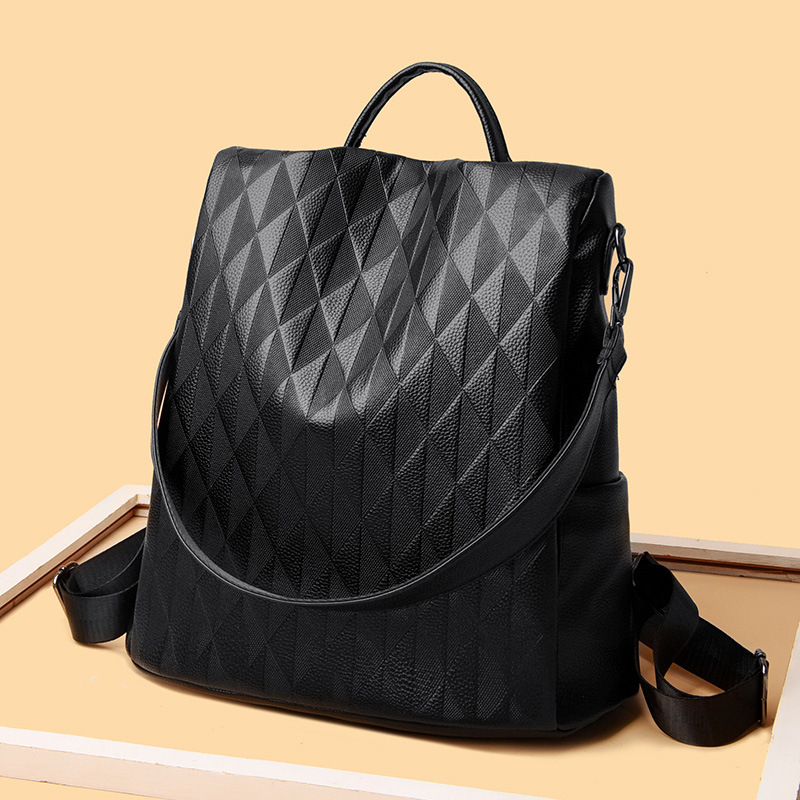 Ruksak od PU-a, gradski stil jednostavnost, bucket bag silueta, uspravni kvadratni oblik, zatvarač