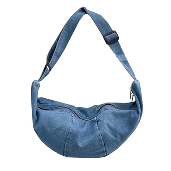 Denim Dumpling táska, keresztpántos, cipzárral záródó, bélés nélkül, nyitott külső zseb