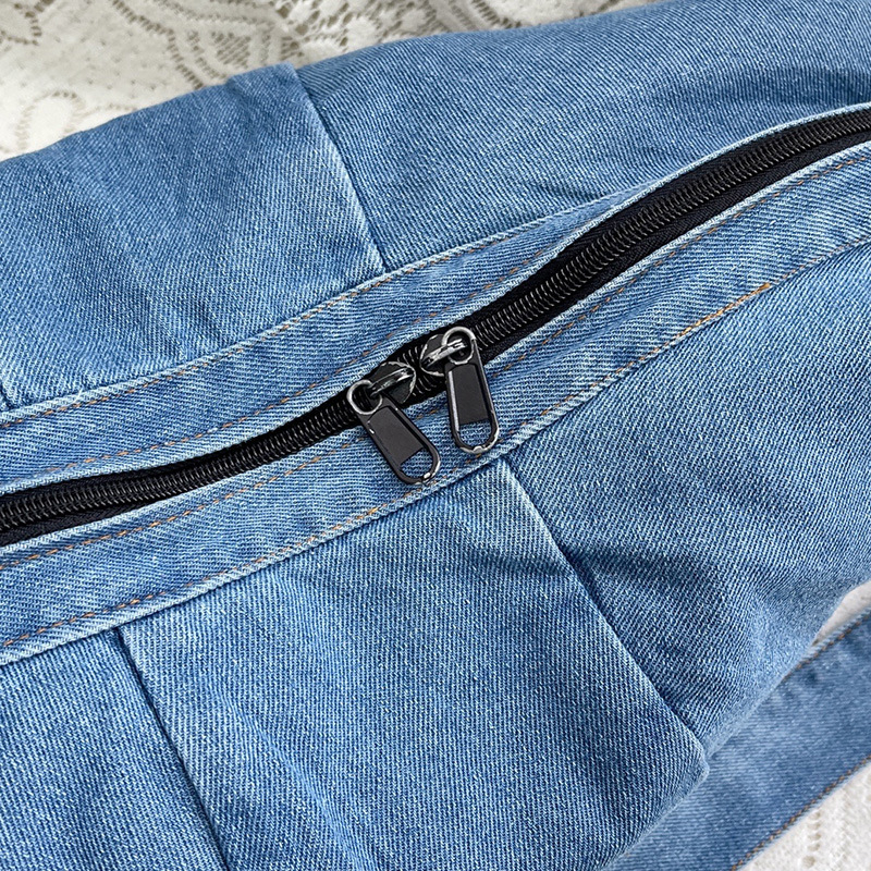 Denim Dumpling táska, keresztpántos, cipzárral záródó, bélés nélkül, nyitott külső zseb