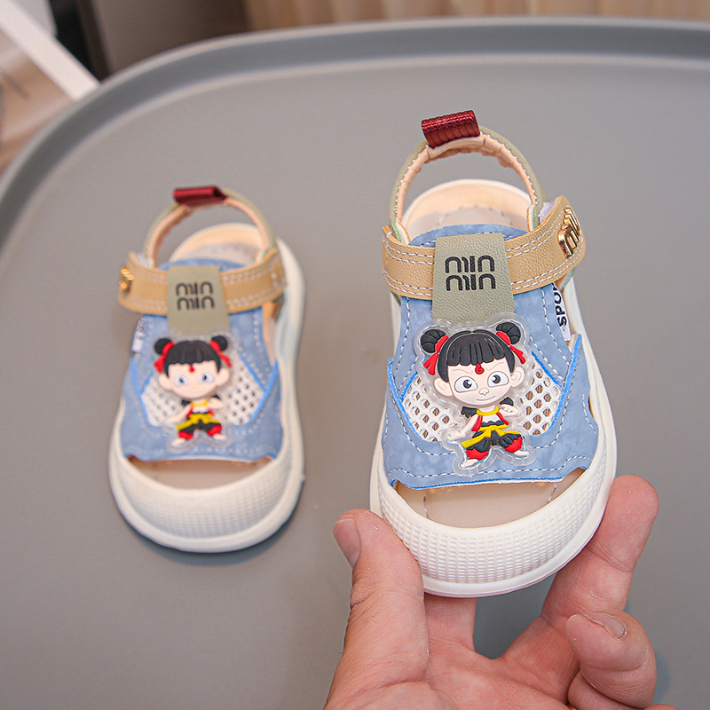 Unisex dječje sandale za bebe i malu djecu, mekana potplata, gornji dio od umjetne kože, PVC potplat, Velcro kopča, ljeto 2025