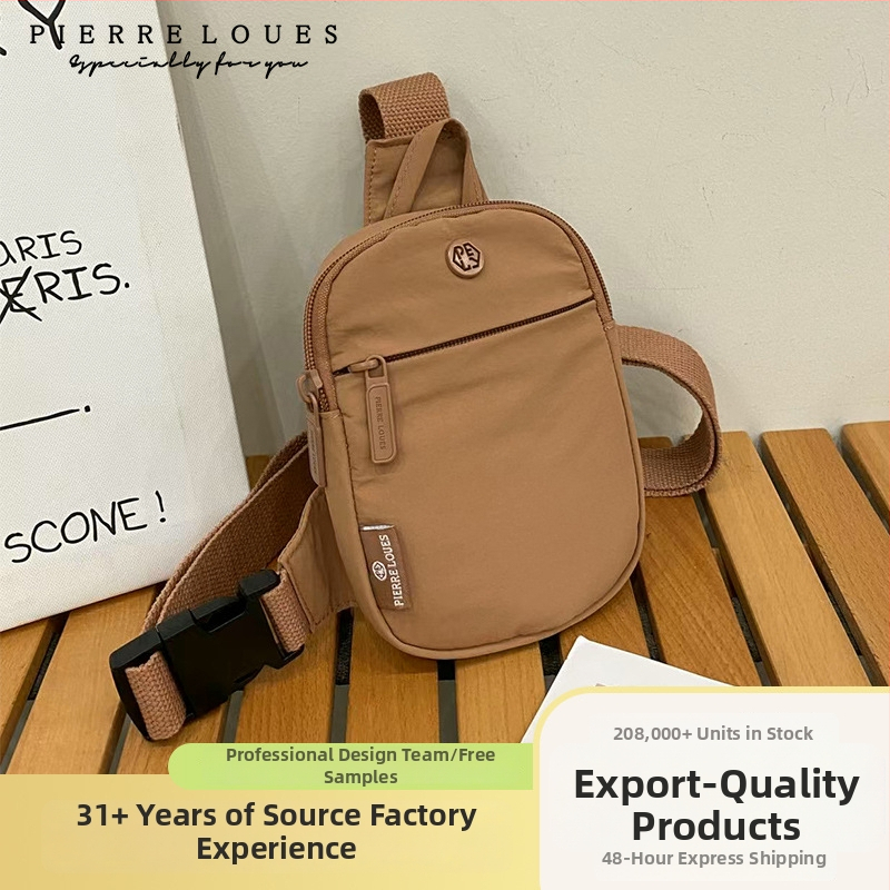 Torba za prsa s nišnim dizajnom od najlona, podstava od poliestera, zatvarač, trodimenzionalni vanjski oblik, unutarnji džepovi za telefon, dokumente i kameru