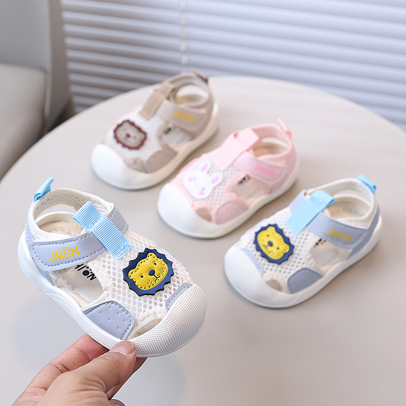Sportske sandale za djecu od 1 do 3 godine, unisex, gornji dio od tkanine, PVC potplat, Velcro zatvarač, uzorak životinja